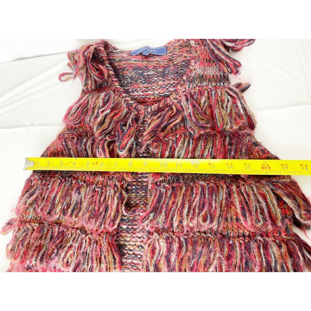 Lumiere Size Small S Boho Fringe Acrylic Vest Top - Picture 4 of 7